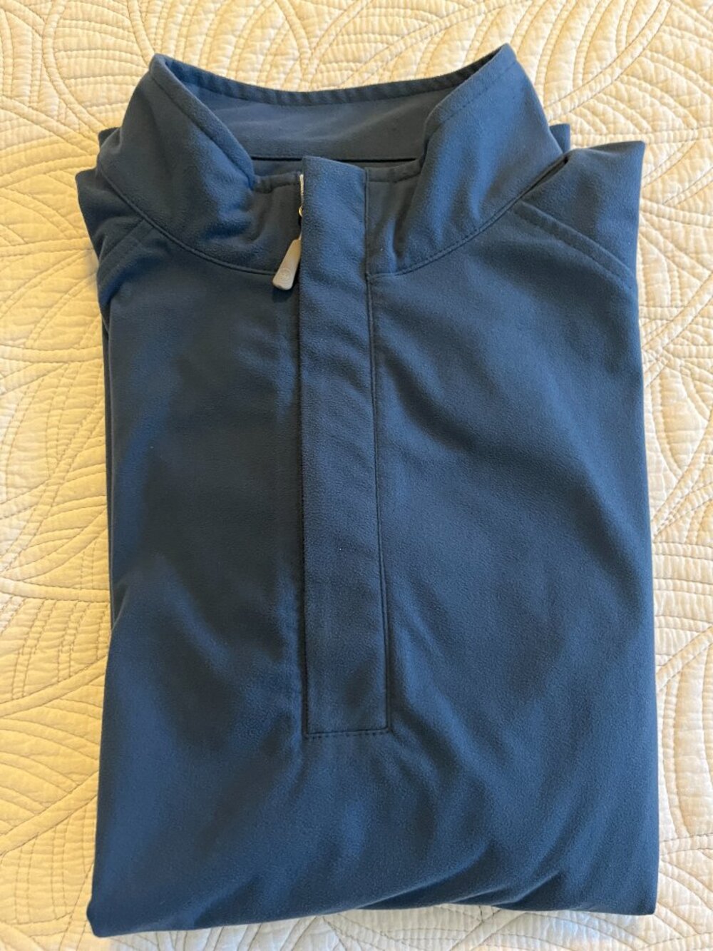 Peter Millar Crown Sport Sz Medium LS Quarter Zip Pullover W/Stand-up Collar